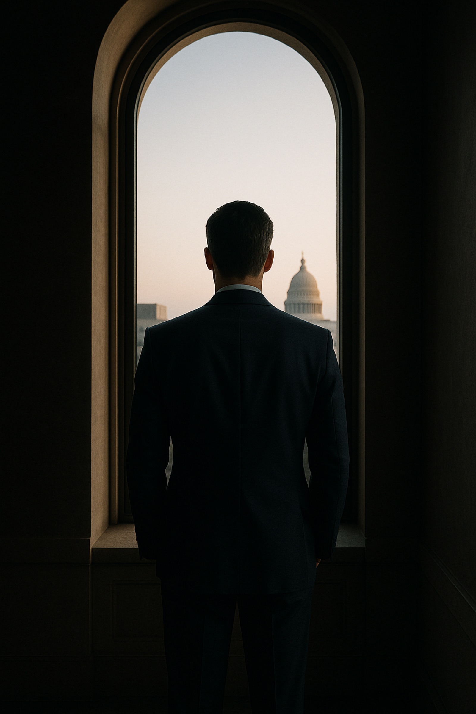 Jamie Gregory at his office window